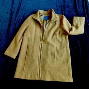 🍀Lands End Green Wool Zip Coat 🧥 Sz. 14
